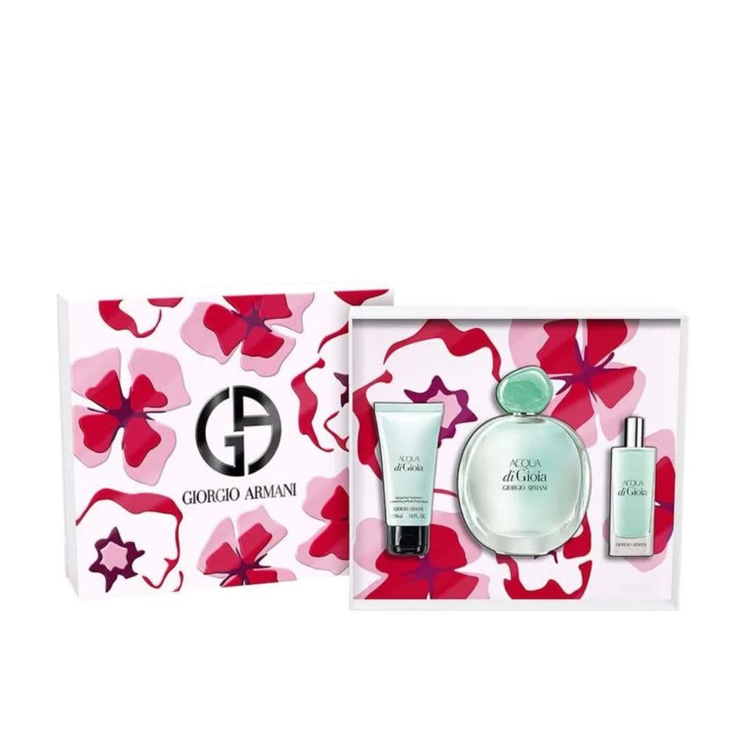KIT GIORGIO ARMANI ACQUA DI GIOIA EAU DE PARFUM 100ML + 15ML + LOÇÃO CORPORAL 50ML — miniatura 2
