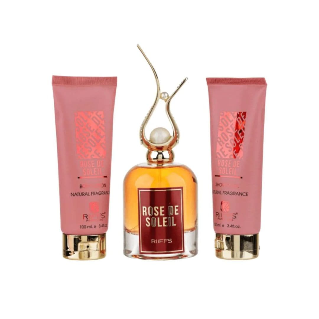 RIIFFS GIFT SET ROSE DE SOLEIL SHOWER GEL 100ML + PARFUM ROSE DE SOLEIL 100ML + BODY LOTION 100ML