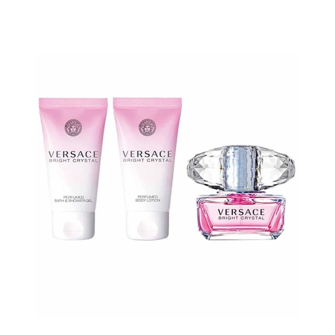 COFFRET VERSACE BRIGHT CRYSTAL EAU DE PARFUM  WOMEN 50ML + SG50ML + BL50 ML