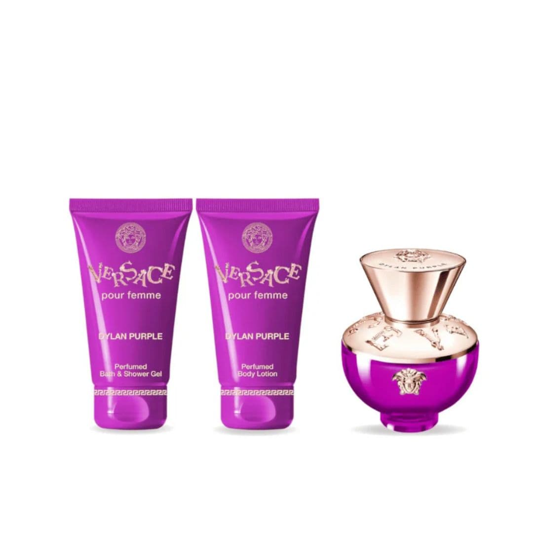 COFRET VERSACE DYLAN PURPLE EAU DE PARFUM 50ML + SHOWER GEL 50ML + BODY LOTION 50ML — miniatura 2