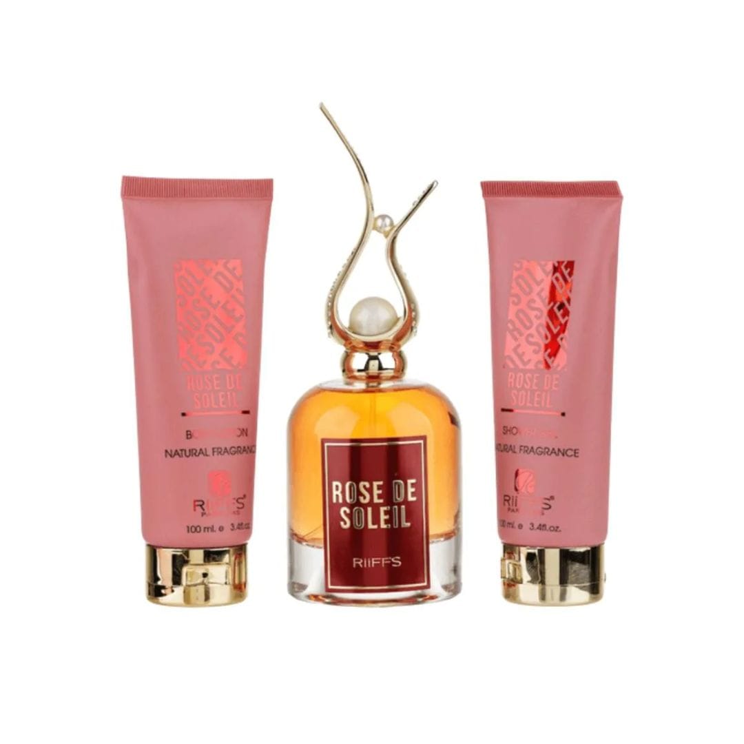 RIIFFS GIFT SET ROSE DE SOLEIL SHOWER GEL 100ML + PARFUM ROSE DE SOLEIL 100ML + BODY LOTION 100ML