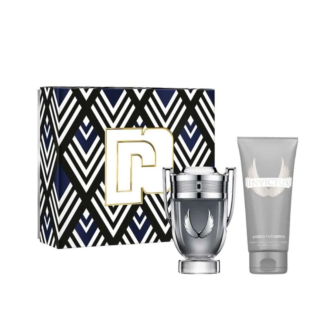 KIT RABANNE INVICTUS PLATINUM EAU DE PARFUM 100ML + GEL DE BANHO 100ML